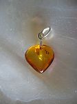 Pendentif Ambre claire coeur mini